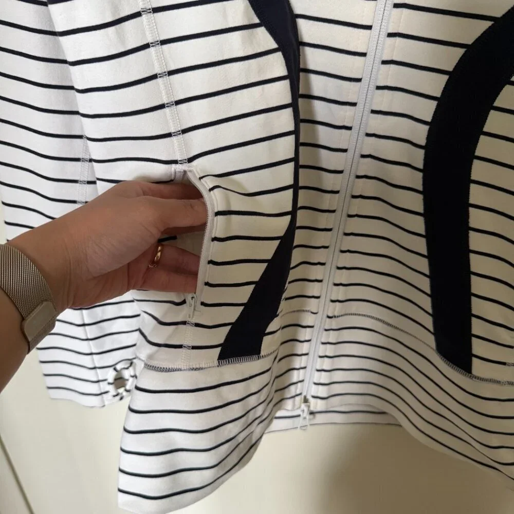 Lululemon In Stride Jacket In Quiet Stripe White US 8​​​